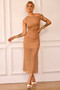 Stellar Midi Skirt - Camel | Sage and Paige AUS.