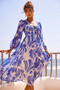 Palm Perfect Midi Dress - Blue Multi | Sage and Paige AUS.