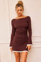 Geel Reed Knit Mini Dress - Chocolate | Sage and Paige AUS.