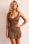 Genevieve Mini Dress - Brown | Sage and Paige AUS.