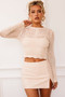 Cultivate Vegan Leather Mini Skirt - Beige | Sage and Paige AUS.