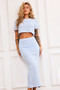 Waves Of Wonder Knit Crop Top - Pale Blue | Sage and Paige AUS.