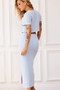 Waves Of Wonder Knit Midi Skirt - Pale Blue | Sage and Paige AUS.