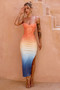 So Lively Midi Dress - Orange Multi | Sage and Paige AUS.