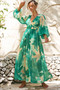 Coastlines Maxi Dress - Green Multi | Sage and Paige AUS.