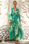 Coastlines Maxi Dress - Green Multi | Sage and Paige AUS.