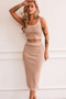 Rada Knit Midi Skirt - Camel | Sage and Paige AUS.