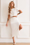 Waves Of Wonder Knit Midi Skirt - White | Sage and Paige AUS.