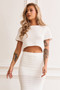 Waves Of Wonder Knit Crop Top - White | Sage and Paige AUS.