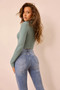 Shelly Wave Knit Top - Sage