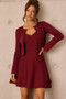 Tasha Knit Mini Dress Set - Wine