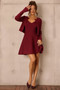 Tasha Knit Mini Dress Set - Wine
