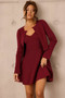 Tasha Knit Mini Dress Set - Wine