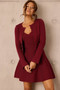 Tasha Knit Mini Dress Set - Wine