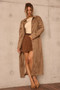 Lemon Vegan Suede Coat - Coffee