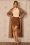 Lemon Vegan Suede Coat - Coffee