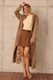 Lemon Vegan Suede Coat - Coffee