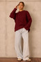 Falling Forward Knit Sweater - Wine