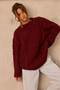 Falling Forward Knit Sweater - Wine