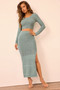 Wilder Days Knit Midi Skirt - Sage
