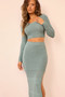 Wilder Days Knit Midi Skirt - Sage