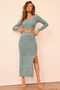 Wilder Days Knit Midi Skirt - Sage