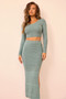 Wilder Days Knit Midi Skirt - Sage