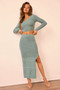 Wilder Days Knit Midi Skirt - Sage