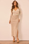 You're A Peach Knit Midi Skirt - Beige
