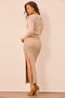 You're A Peach Knit Midi Skirt - Beige