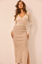 You're A Peach Knit Midi Skirt - Beige