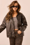 Shadow Script Vegan Leather Jacket - Black