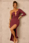 Nocturne Draped Maxi Dress - Cherry Chocolate