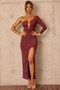 Nocturne Draped Maxi Dress - Cherry Chocolate