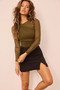Velvet Ribbon Mini Skirt - Black