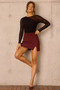 Velvet Ribbon Mini Skirt - Plum