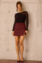 Velvet Ribbon Mini Skirt - Plum