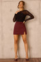 Velvet Ribbon Mini Skirt - Plum