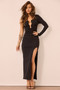 Nocturne Draped Maxi Dress - Black