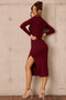 Midnight Merlot Midi Dress - Wine