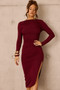 Midnight Merlot Midi Dress - Wine