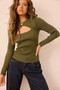 Ridgeway Knit Top - Moss