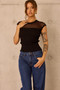 Starlit Dreams Knit Top - Black