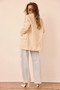 Strut With Style Woven Blazer - Cream Stripe