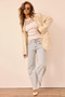 Strut With Style Woven Blazer - Cream Stripe