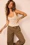 Get My Attention Woven Top - Cream Stripe