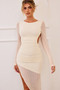 Socialite Chic Midi Dress - Cream