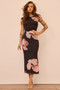 Roseberry Kiss Midi Dress - Black