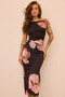 Roseberry Kiss Midi Dress - Black