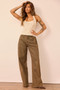 Monroe Vintage Denim Jeans - Olive Khaki